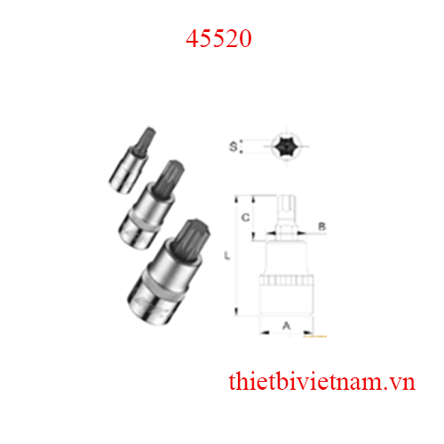 Bộ đầu túyp hình sao ½ inch JTC 45520