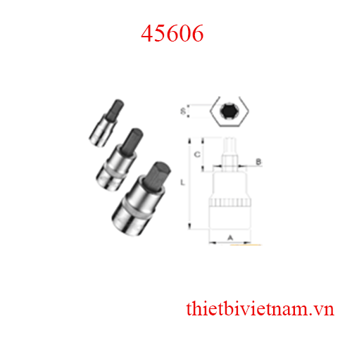 Bộ đầu tuýp lục giác ½ inch JTC 45606