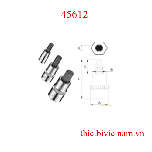 Bộ đầu tuýp lục giác ½ inch JTC 45612
