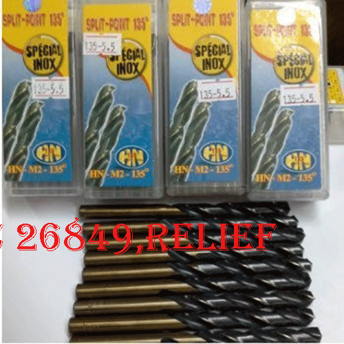Bộ mũi khoan sắt đầu lục giác Ø5.0mm loại ngắn 26849