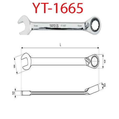Cờ lê tự động đảo chiều có chốt khóa (mờ)22mm YATO YT-1665