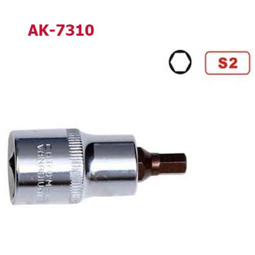 Đầu tuýp gắn mũi bông 6 cạnh AK-7310