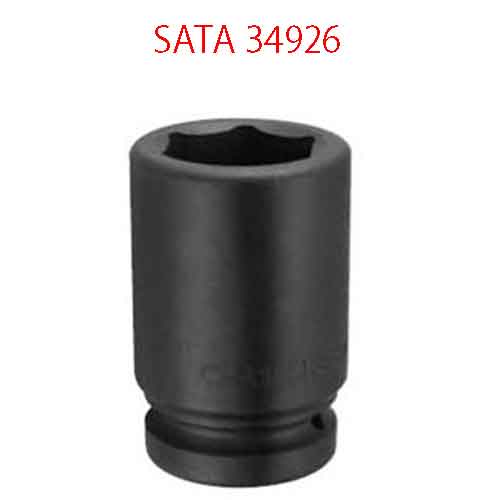 Đầu tuýp lục giác đen 1 inch loại dài cỡ 38mm SATA 34926