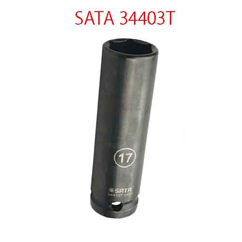 Đầu tuýp lục giác đen 1/2 inch thành mỏng, loại dài cỡ 10mm SATA 34403T