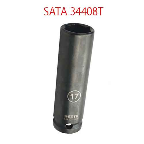 Đầu tuýp lục giác đen 1/2 inch thành mỏng, loại dài cỡ 15mm SATA 34408T