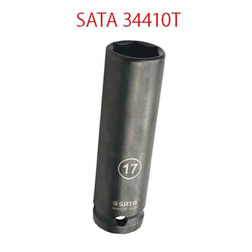 Đầu tuýp lục giác đen 1/2 inch thành mỏng, loại dài cỡ 17mm SATA 34410T