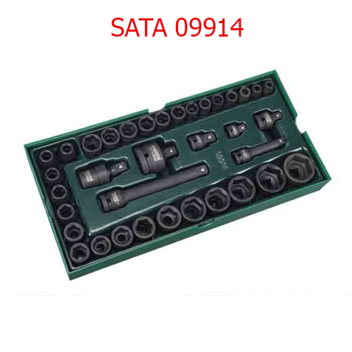 Khay đầu tuýp lục giác 3/8 inch và 1/2 inch  36 chi tiết (hệ mét)  SATA 09914