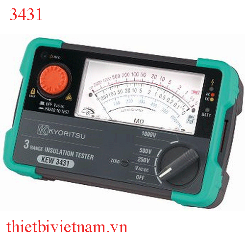Máy kiểm tra cách điện tương tự Kyoritsu 3431 (1000V / 2GΩ)