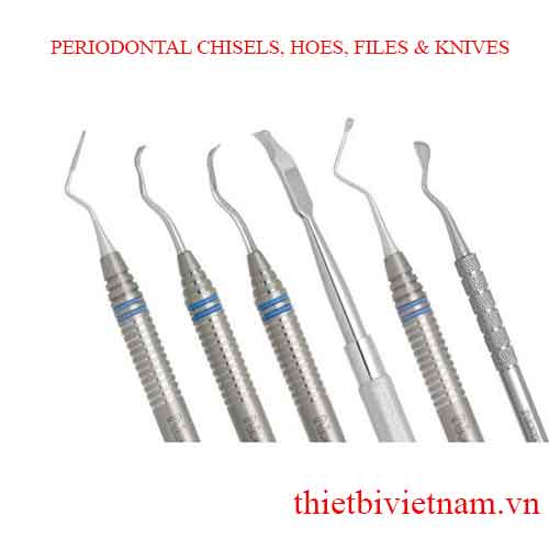 PERIODONTAL CHISELS, HOES, FILES & KNIVES