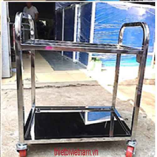 Xe đẩy 2 tầng inox